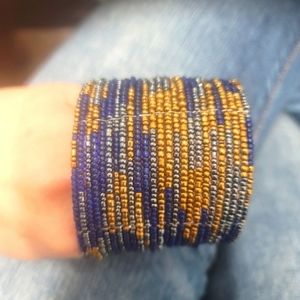 Hand Beaded cuff bracelet